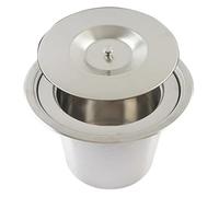 YKJGRTF Basurero empotrado con tapa abatible for encimera, for uso doméstico, con conducto integrado y tapa, de 8 l, for cocina.(Stainless steel barrel)