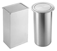 YKJGRTF Basurero empotrado de acero inoxidable 304 con tapa abatible. Contenedor de basura con tapa abatible for cocina, con gabinete y tapa de equilibrio.(R 9L/S 13L)