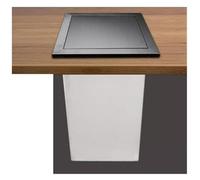 YKJGRTF Basurero empotrado de acero inoxidable 304 con tapa abatible y conducto de residuos de 350 mm de profundidad y contrapeso.(Black)