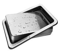 YKJGRTF Basurero empotrado de acero inoxidable 430, con tapa abatible, rectangular, con ojal empotrado y tapa empotrada.