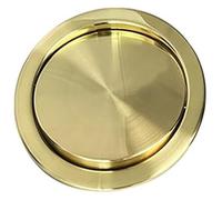 YKJGRTF Basurero empotrado de acero inoxidable con tapa abatible for encimera, for gabinete de cocina, con orificio for basura, de acero inoxidable.(Gold)