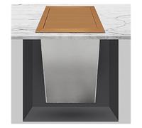 YKJGRTF Basurero empotrado for encimera, con tapa abatible, for armario, con ojal for conducto de basura y cajón integrado con bisagras.(Rose Gold)