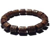 YKJGRTF Cuentas de oración, Pulseras Cuentas, Buda talladas en Forma Pera con Seis Caracteres y Palabras verdaderas Hainan, for Mujeres, Riqueza, Buena Suerte, Prosperidad, joyería for Hombres