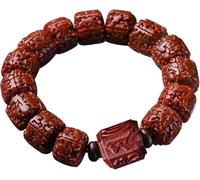 YKJGRTF Cuentas de oración, Pulseras Cuentas, Naturales Bodhi, Brazalete Rudraksha 5 Caras for Yoga, meditación, Rosario, y curación, joyería Hecha a Mano(B)