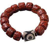 YKJGRTF Cuentas de oración, Pulseras Cuentas, Naturales Bodhi, Brazalete Rudraksha 5 Caras for Yoga, meditación, Rosario, y curación, joyería Hecha a Mano(A)