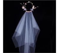 YKJGRTF Guirnalda Nupcial Corona de Flores Corona, Perla romántica Novia Floral Corona de Flores Velo Tocado Guirnalda de Cabeza Guirnalda Dulce Tocado de Boda Fotografía de Vacaciones Junto al mar