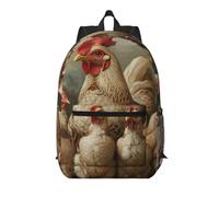YKJJFVZ A Pan Of Chickens Print Elegante Mochila, Mochila de Viaje, Mochila de Trabajo, Mochila Ligera, Negro, Talla Única, Negro, Rozmiar uniwersalny, Negro 1, Rozmiar uniwersalny