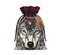 YKJJFVZ Accesorios temáticos de lobo 03 con cordón impreso bolsa de regalo Bolsas de embalaje Navidad regalo regalos festivos