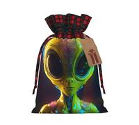 YKJJFVZ Alien Planeta Imprimir Cordón Bolsa de regalo Bolsas de regalo de Navidad Bolsas de regalo festivo