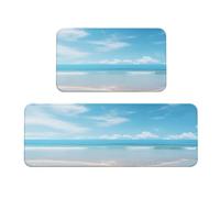 YKJJFVZ Beautiful View of The Sea Print - Alfombrillas de cocina para suelo, juego de alfombras de cocina, para varios espacios interiores y exteriores