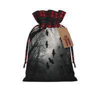 YKJJFVZ Black Crow1 - Bolsas de regalo con cordón, bolsas de regalo de Navidad para regalos de Navidad, recuerdos de fiesta