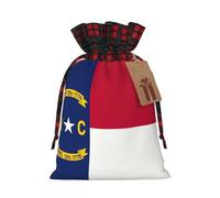 YKJJFVZ Bolsas de regalo con cordón con estampado de la bandera del estado de Carolina del Norte, bolsas de regalo de Navidad para regalos de Navidad, recuerdos de fiesta