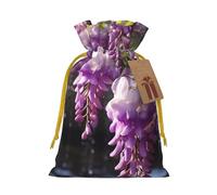 YKJJFVZ Bolsas de regalo con cordón de tamaño mediano con estampado de flores de glicina con colores de ensueño, bolsas de joyería para caramelos, recuerdos de boda, Navidad
