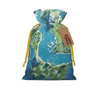 YKJJFVZ Bolsas de regalo con cordón de tamaño mediano con estampado de mapa del mundo, bolsas de joyería para caramelos, regalos de boda, Navidad