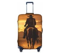 YKJJFVZ Cactus del desierto occidental con caballos vaqueros impresión maleta protector de viaje, elegante y protector equipaje, Blanco 1, S