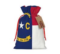 YKJJFVZ Carolina del Norte bandera del estado impresión versátil cordón bolsas de regalo de Navidad, material de yute, bolsas de embalaje de Navidad, bolsas de caramelo