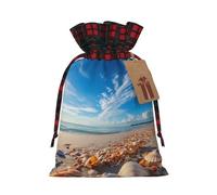 YKJJFVZ Conchas playa impresión cordón bolsa de regalo Bolsas de embalaje Navidad regalo regalos festivos