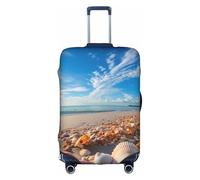 YKJJFVZ conchas playa impresión maleta protector de viaje, elegantes y protectoras cubiertas de equipaje, Blanco 1, L