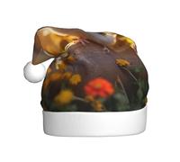 YKJJFVZ Conejitos Pájaro Imprimir Santa Claus Sombrero, Sombrero de Navidad Adulto Unisex, Sombrero de Navidad para Año Nuevo