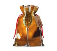 YKJJFVZ Copa de vino impresión versátil cordón Navidad regalo bolsas, material de yute, bolsas de regalo de Navidad, bolsas de caramelo