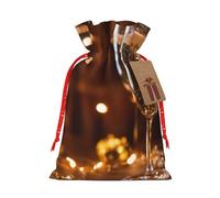 YKJJFVZ Copa de vino impresión versátil Navidad regalo Bolsas con cordón, tela de yute, bolsas de embalaje de Navidad, bolsas de caramelo