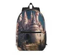 YKJJFVZ Dream-Like Fairy Tale Castle Print Elegante Mochila de viaje, Mochila de trabajo, Mochila ligera, Negro, Talla única, Negro, Rozmiar uniwersalny, Negro 1, Rozmiar uniwersalny