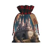 YKJJFVZ Dream-Like Fairy Tale Castle01 impresión Bolsas de regalo con cordón Bolsas de regalo Navidad regalos fiesta