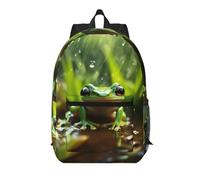 YKJJFVZ Elegante Rana Rain Print Mochila, Mochila de viaje, Mochila de trabajo, Mochila ligera, Negro, Talla única, Negro, Rozmiar uniwersalny, Negro 1, Rozmiar uniwersalny