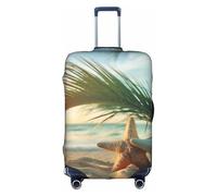 YKJJFVZ Estrella de mar Palm Print Maleta Protector Viaje, Elegante y Protectora Cubiertas para equipaje, Blanco, Pequeño, Blanco Pequeño, Blanco 1, S