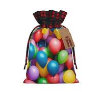 YKJJFVZ Globos coloridos cielo azul impreso cordón bolsa de regalo Bolsas de regalo de Navidad regalos festivos