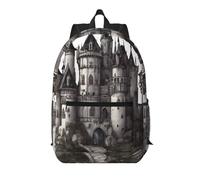YKJJFVZ Gothic Fairy Tale Castle Print Elegante Mochila,Mochila de viaje,Mochila para el trabajo,Mochila ligera, Negro, Talla única, Negro 1, One Size