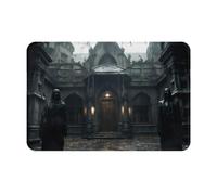 YKJJFVZ Haunted Mansions - Alfombra de bienvenida con tela de franela, estampado de mansiones