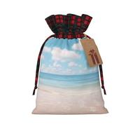YKJJFVZ Hermosa vista al mar Impreso Cordón Bolsa de regalo Bolsas de regalo de Navidad Bolsas de regalo festivo