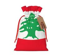 YKJJFVZ Impresión de bandera libanesa versátiles bolsas de regalo de Navidad con cordón, tela de yute, bolsas de regalo navideñas, bolsas de dulces