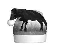 YKJJFVZ Linda oveja de cordero con estampado sombrero de Santa Claus, sombrero de Navidad para adultos Unisex, sombrero de Navidad de Año Nuevo