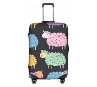 YKJJFVZ Lindo colorido patrón de dibujos animados de ovejas impresión maleta protector de viaje, cubiertas de equipaje elegante y protectora, blanco, XL, Blanco 1, XL