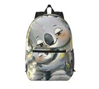 YKJJFVZ Lindo Koala mamá y bebé impresión elegante mochila, mochila de viaje, mochila de trabajo, mochila ligera, negro, un tamaño, negro, rozmiar uniwersalny, Negro 1, Rozmiar uniwersalny