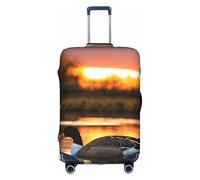 YKJJFVZ Loon Nature Protector de maleta con estampado de pájaros para viajes, elegantes y protectoras fundas para equipaje, Blanco 1, M