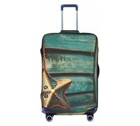 YKJJFVZ Madera Estrella de Mar Imprimir Maleta Protector Viaje, Elegante y Protectora Cubiertas de equipaje, Blanco 1, L