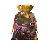 YKJJFVZ Mariposas de oro violeta2 impresión versátil cordón Navidad regalo bolsas, material de yute, Navidad envoltura bolsas, bolsas de caramelo