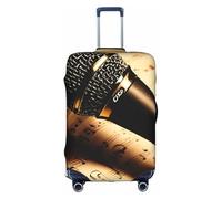 YKJJFVZ Micrófono con nota musical impresa protector de maleta para viajes, elegantes y protectoras fundas para equipaje, Blanco 1, XL