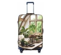 YKJJFVZ moderno protector de equipaje de medio siglo para viajes, elegantes y protectoras, blanco, medio, blanco, mediano, Blanco 1, M