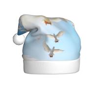 YKJJFVZ Pájaro amor corazón impresión arte Santa Claus sombrero, adulto Navidad sombrero Unisex, Año Nuevo Navidad sombrero