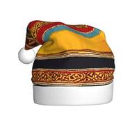 YKJJFVZ Patrón nativo americano estampado sombrero de Santa Claus, adulto sombrero de Navidad Unisex, sombrero de Navidad para Año Nuevo