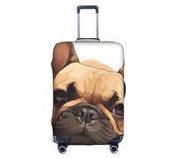 YKJJFVZ Perro animal Bulldog Francés Impresión Maleta Protector de viaje, Elegante y Protectora Cubiertas de equipaje, Blanco 1, L