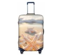 YKJJFVZ Playa Estrella de Mar Imprimir Maleta Protector Viaje, Elegante y Protectora Cubiertas de equipaje, Blanco, Medio, Blanco, Medio, Blanco 1, M