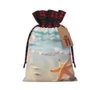 YKJJFVZ Playa Estrellas de mar imprimir cordón Bolsas de regalo Bolsas de regalo Navidad bolsas de regalo regalos festivos