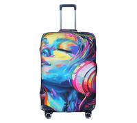 YKJJFVZ protector de equipaje con estampado musical para viajes, elegantes y protectoras, Blanco 1, XL