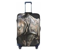 YKJJFVZ Protector de equipaje estampado rinoceronte animal para viajes, elegantes y protectoras, blanco, pequeño, blanco, Blanco 1, S