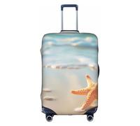 YKJJFVZ Protector de maleta con estampado de estrella de mar de playa para viajes, elegante y protector para equipaje, Blanco, S
